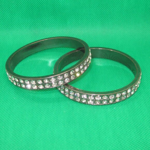 2 Bangle Bracelets AB bling - Picture 1 of 2